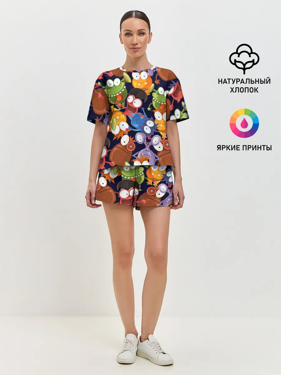 Женская пижама с шортами / Пучеглазые монстры