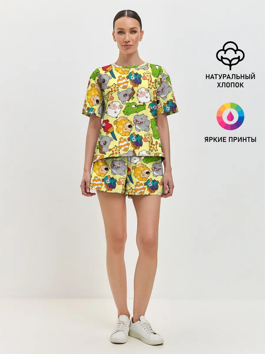 Женская пижама с шортами / Зоопарк