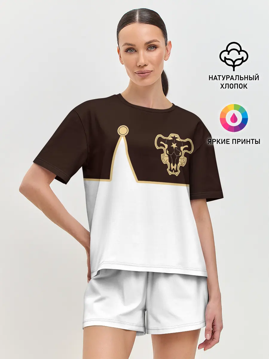 Женская пижама с шортами / Мантия Чёрный Бык