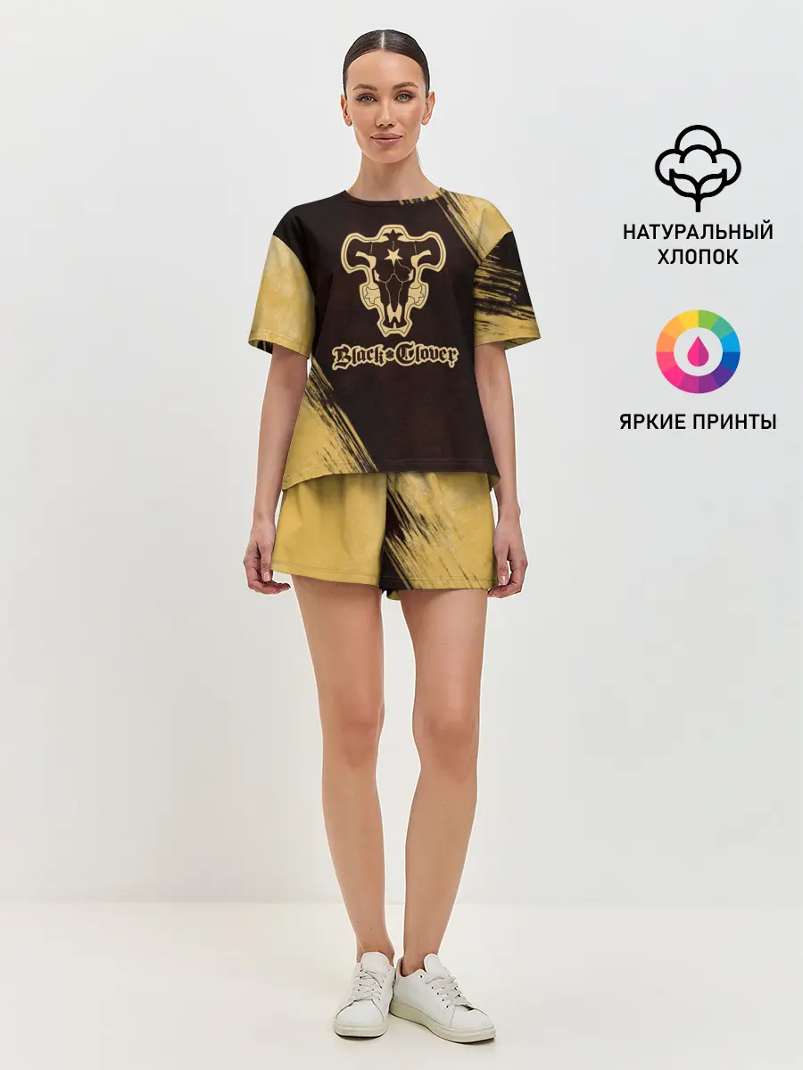 Женская пижама с шортами / Черный Клевер