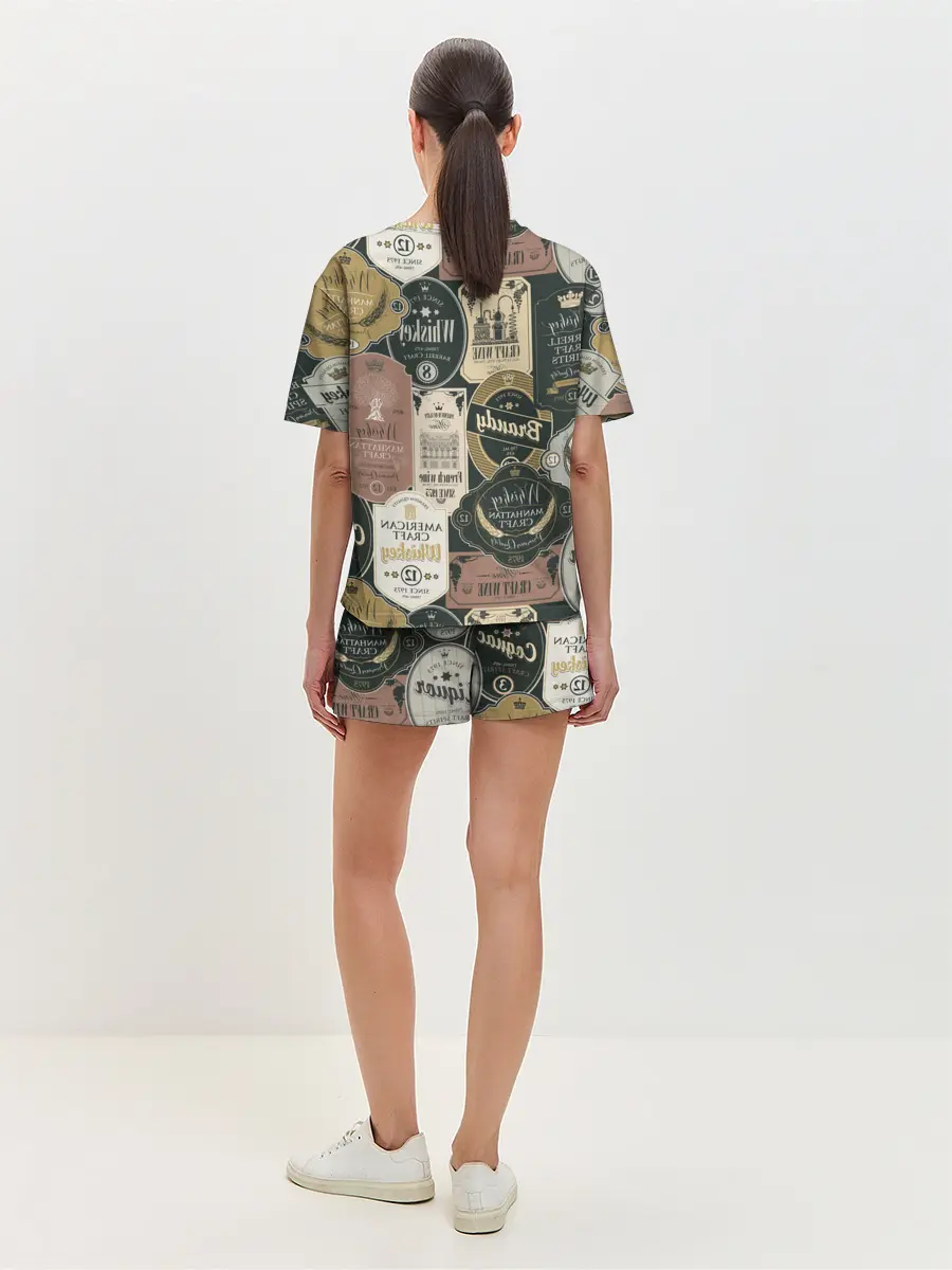 Женская пижама с шортами / Этикетки мира Виски