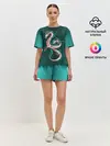 Женская пижама с шортами / Дракон Хаку зеленый градиент
