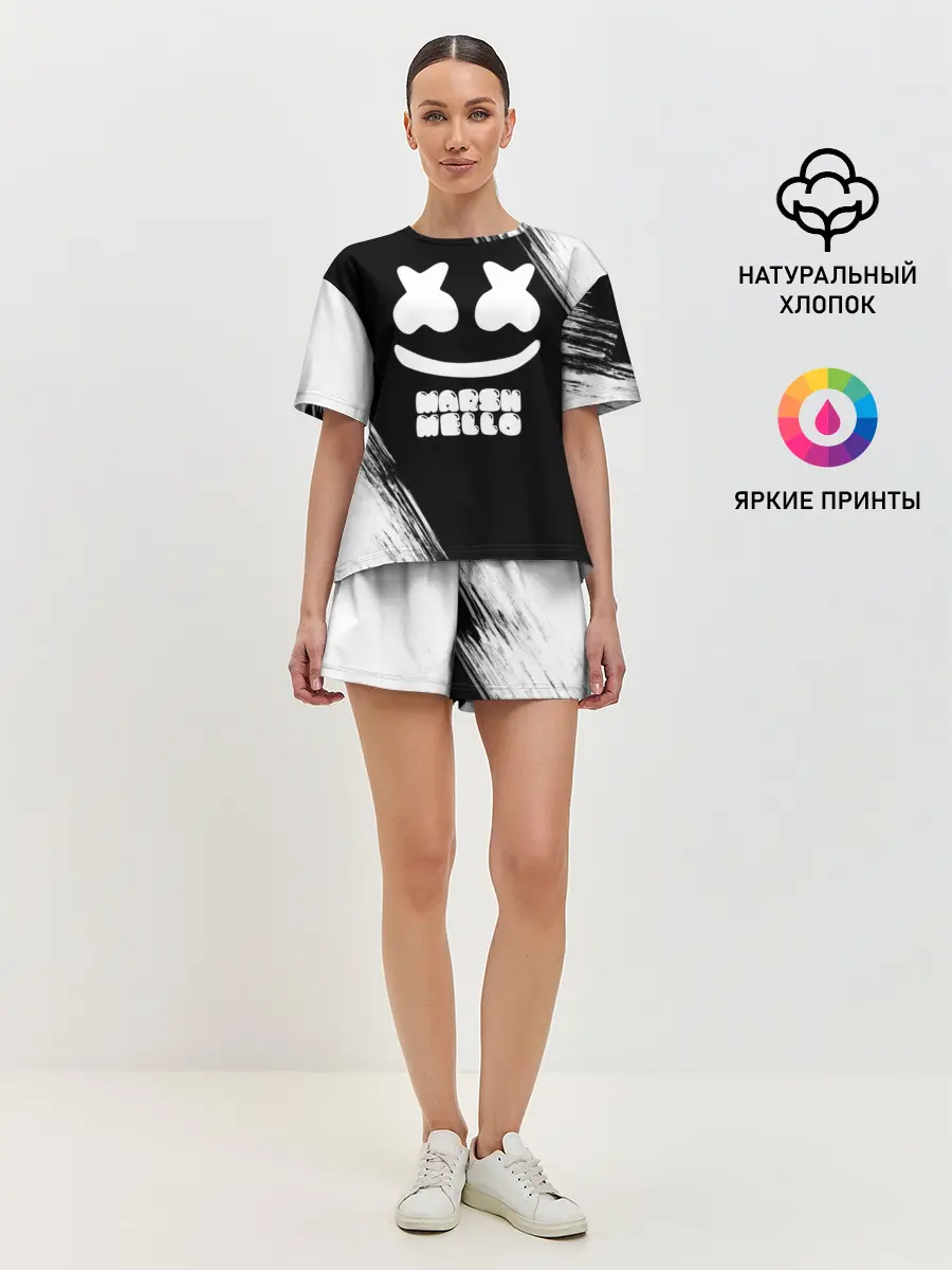 Женская пижама с шортами / Marshmello 4