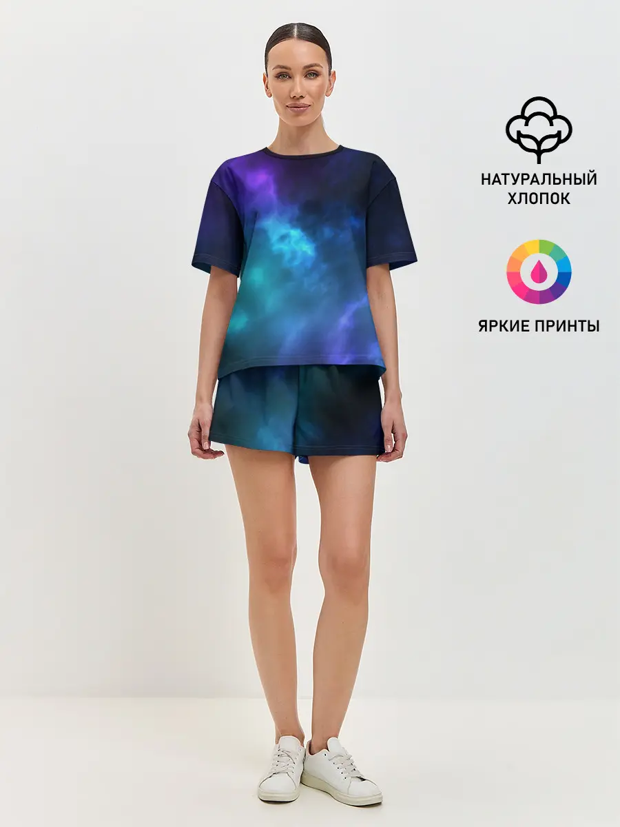 Женская пижама с шортами / Космос