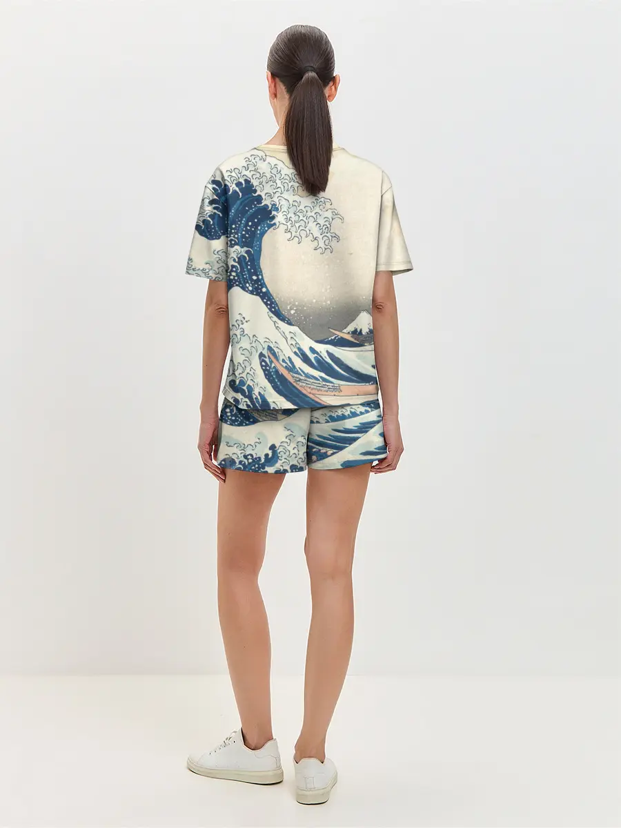 Женская пижама с шортами / Большая волна в Канагаве