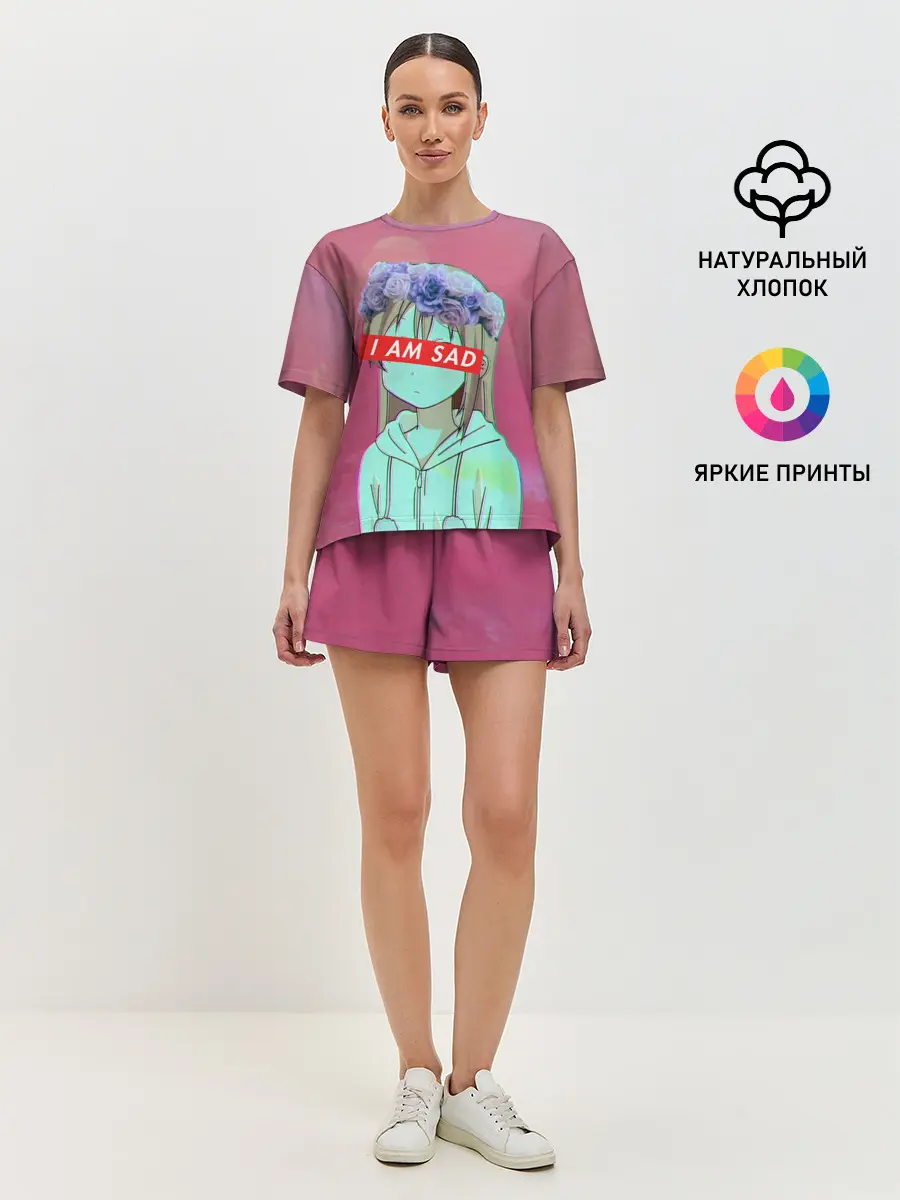 Женская пижама с шортами / Sadness