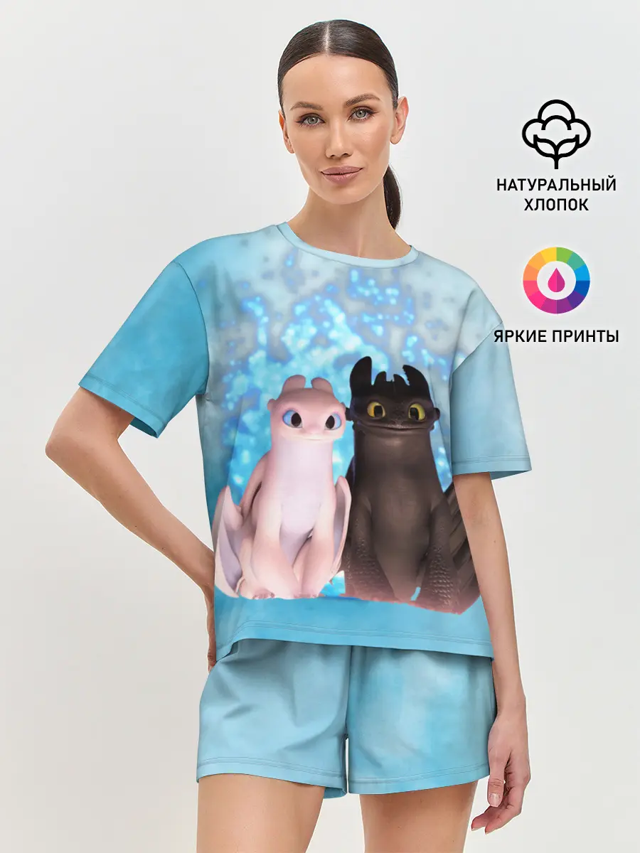 Женская пижама с шортами / ночная фурия