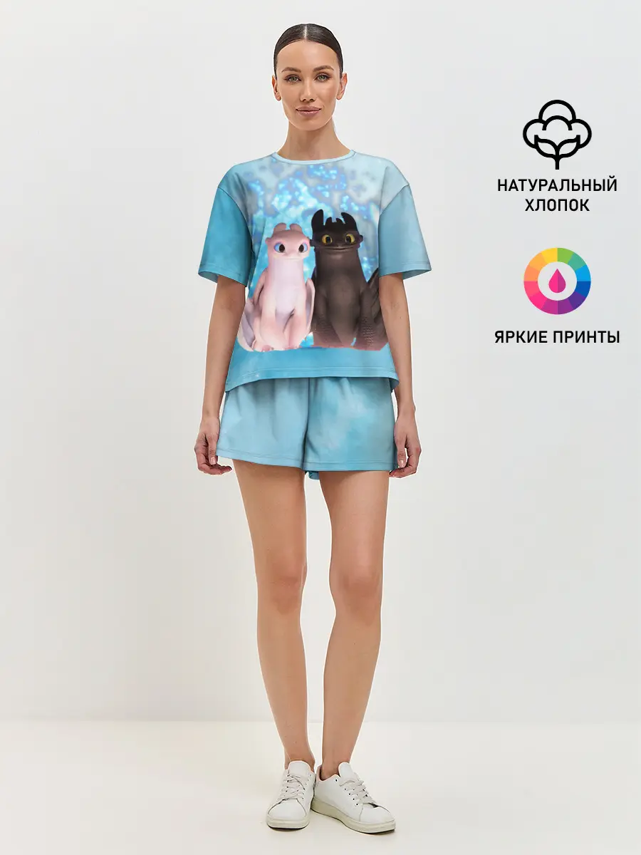 Женская пижама с шортами / ночная фурия