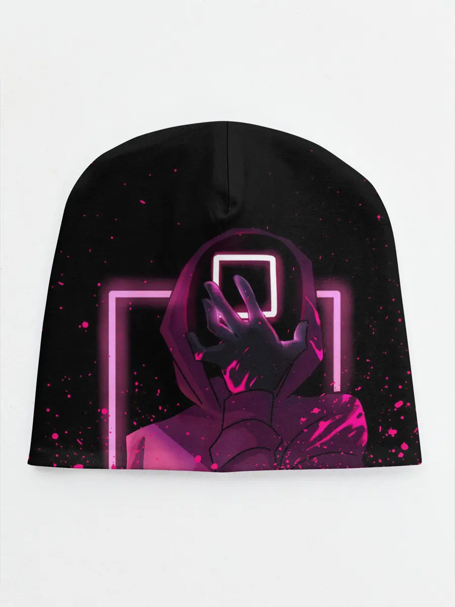 Детская шапка / ИГРА В КАЛЬМАРА НЕОН, СТРАЖ КВАДРАТ 029