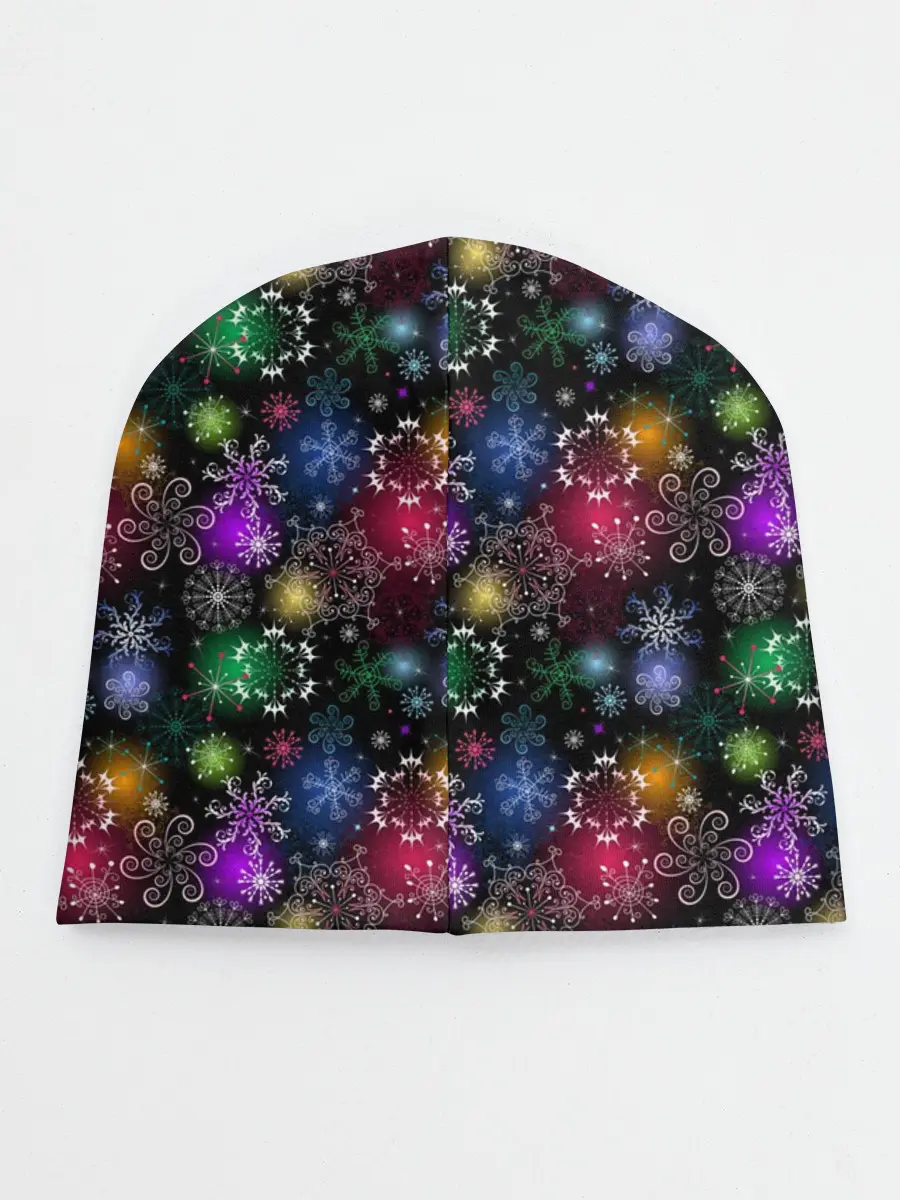Детская шапка / Снежинки в разных цветах