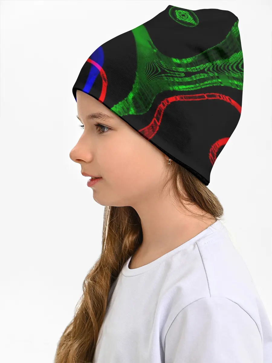 Детская шапка / Неоновый хаос 3D/Neon chaos 3D