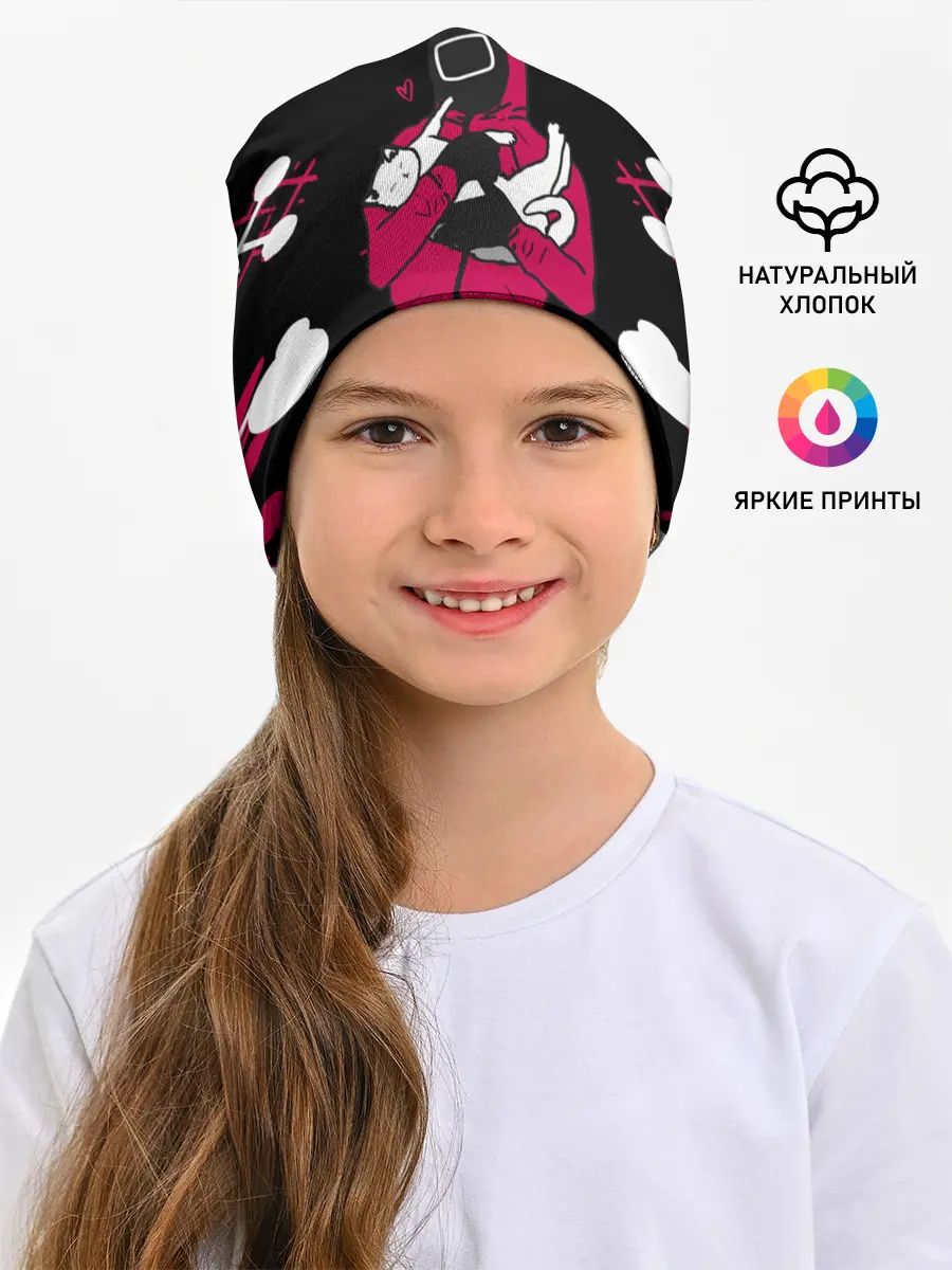 Детская шапка / Игра в кальмара x Кот,
