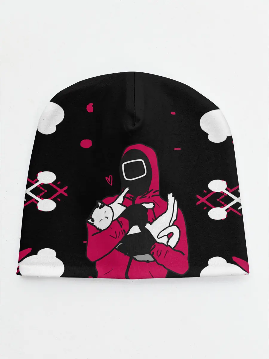 Детская шапка / Игра в кальмара x Кот,