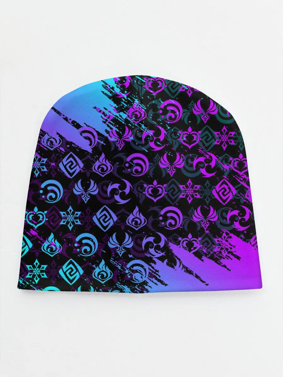 Детская шапка / GENSHIN NEON PATTERN SYMBOL / НЕОН ЭМБЛЕМЫ