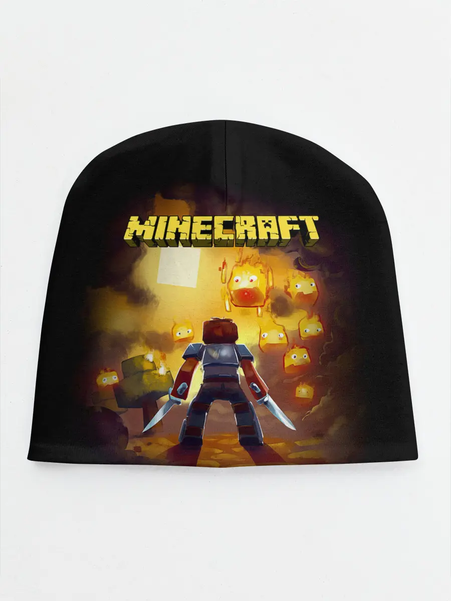 Детская шапка / Стив против огненных Гаст | Minecraft