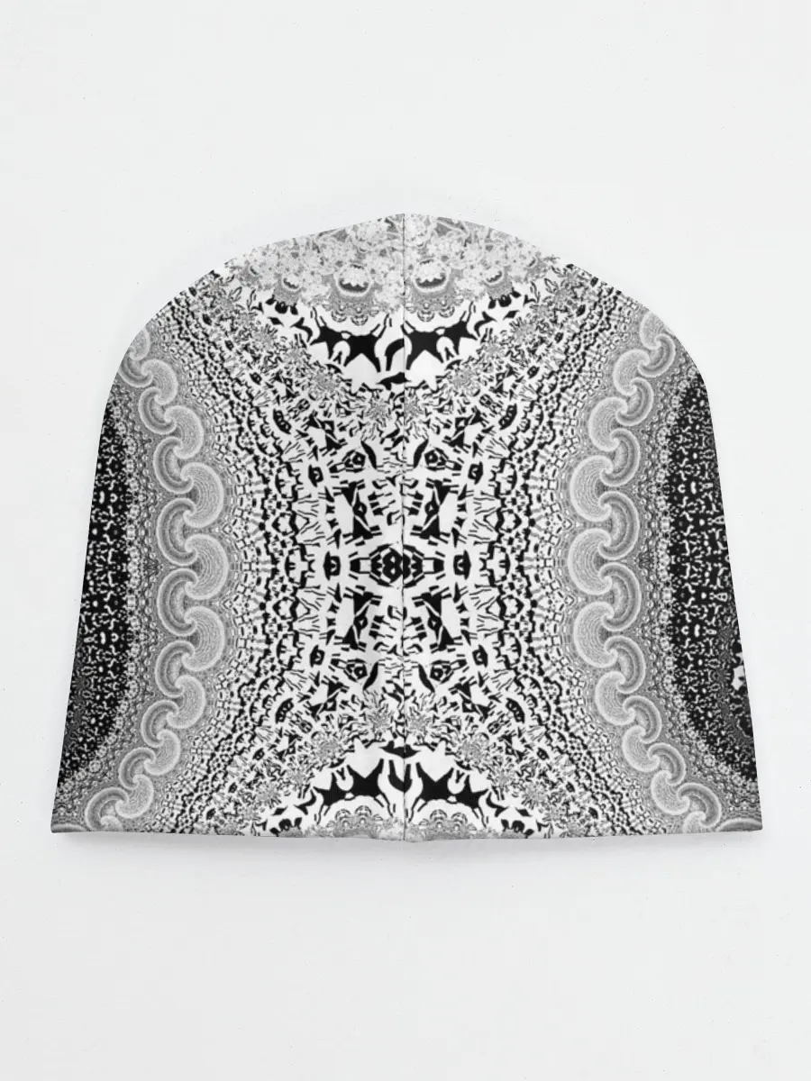Детская шапка / Черно-белый абстрактный узор.
