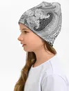 Детская шапка / Черно-белый абстрактный узор.