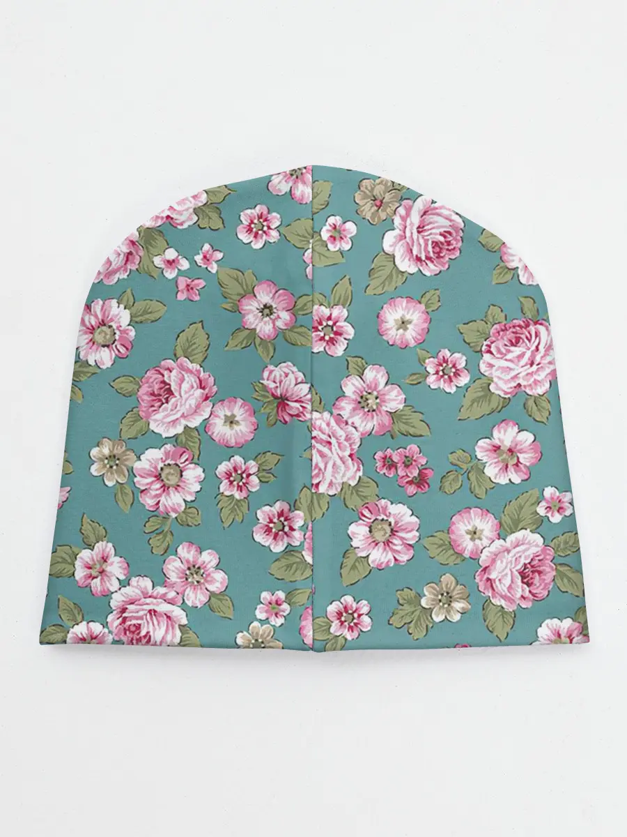 Детская шапка / Поле розовых цветов