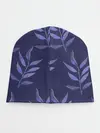 Детская шапка / Листья на темно синем фоне