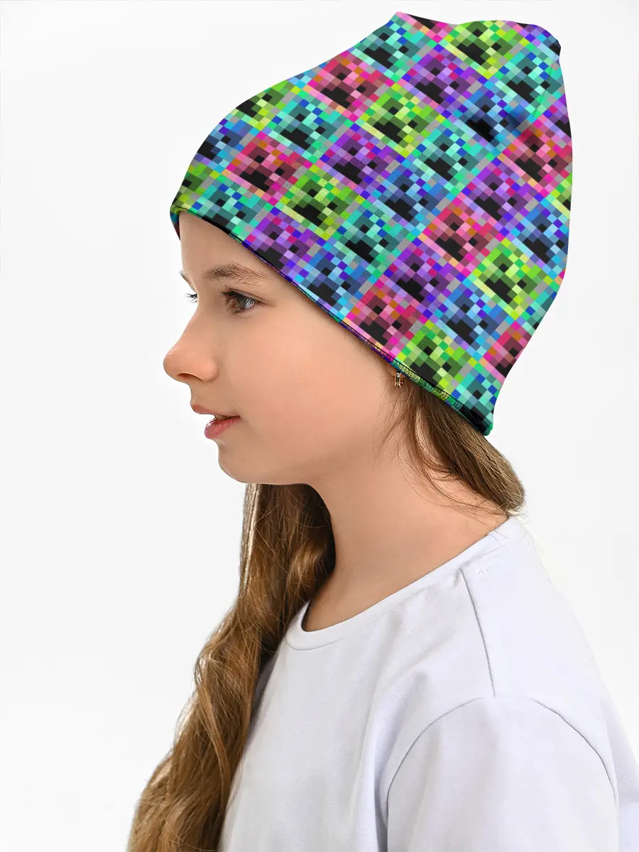 Детская шапка / МАЙНКРАФТ / MINECRAFT ЦВЕТНЫЕ КРИПЕРЫ