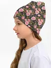 Детская шапка / Яркие розовые розы