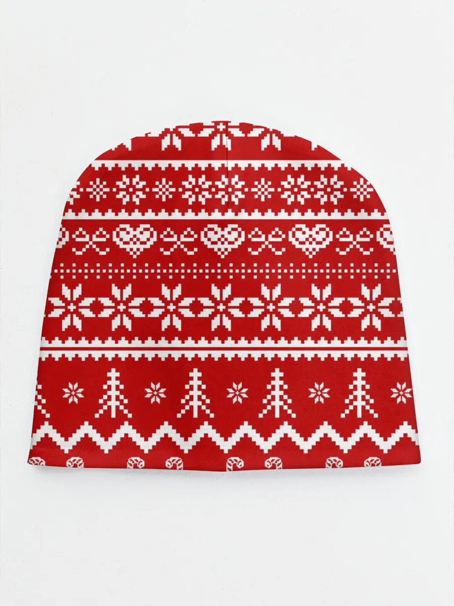 Детская шапка / Праздничный новогодний узор