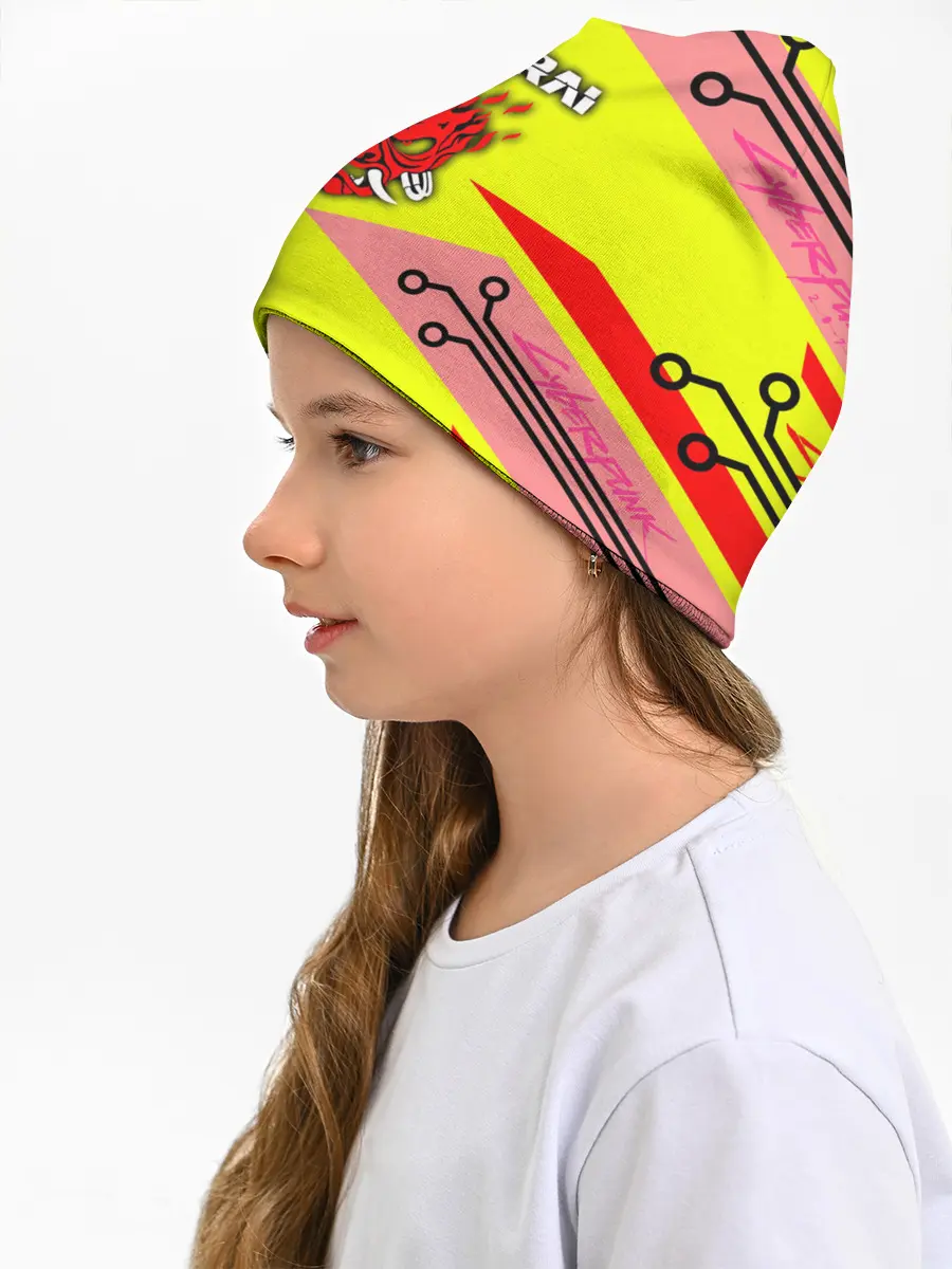 Детская шапка / Cyberpunk 2077 Киберматрица.