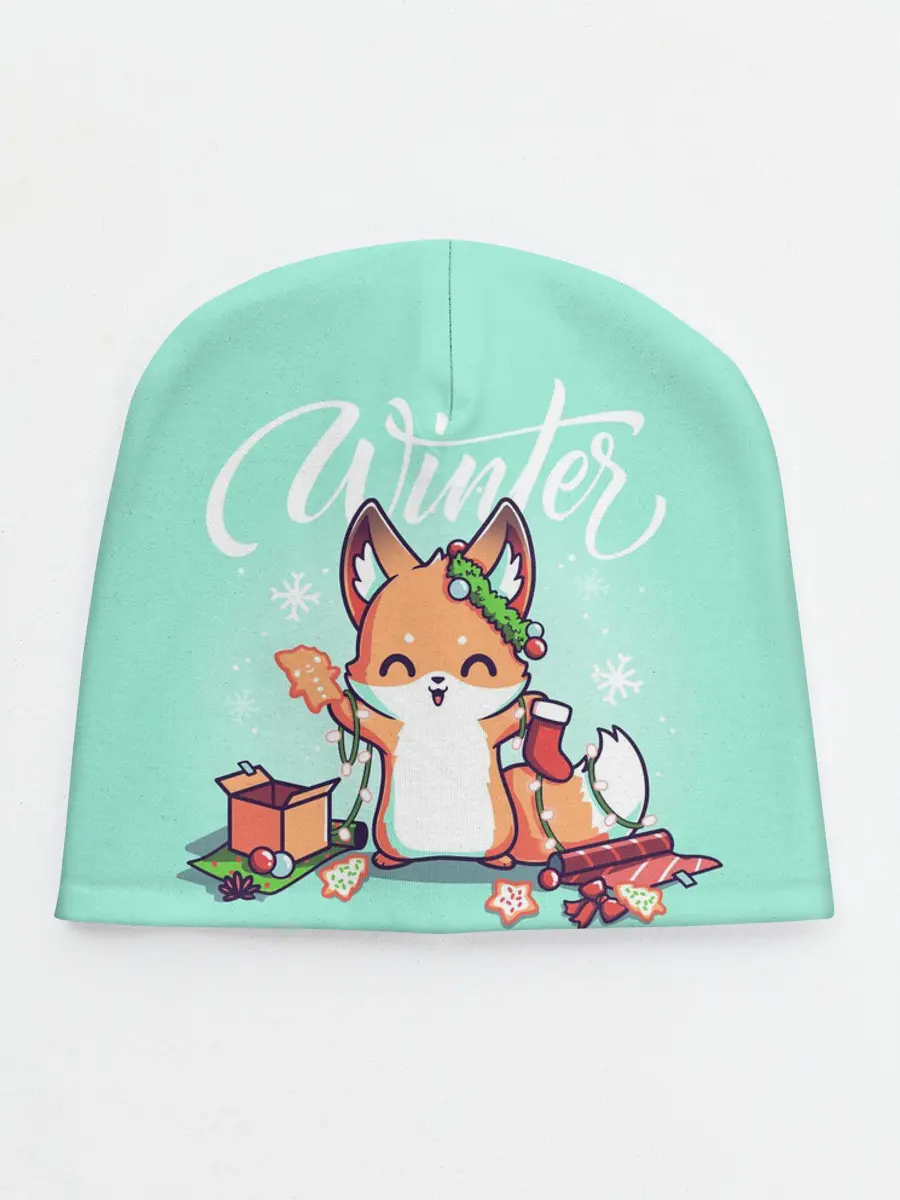 Детская шапка / Зима. Новогодний лисенок