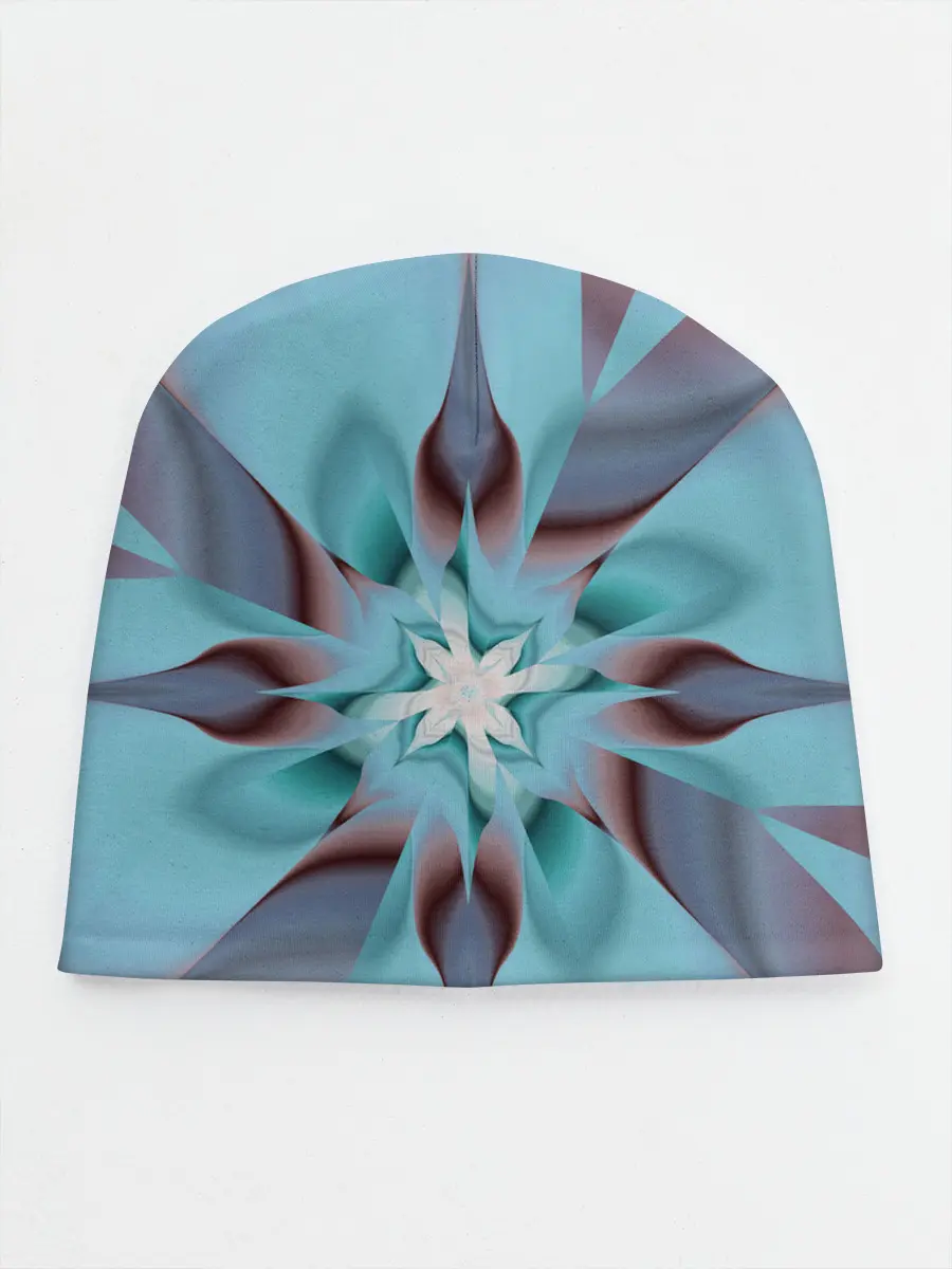 Детская шапка / Абстрактный цветок. Голубой.