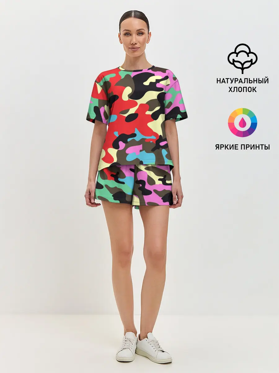 Женская пижама с шортами / Камуфляж