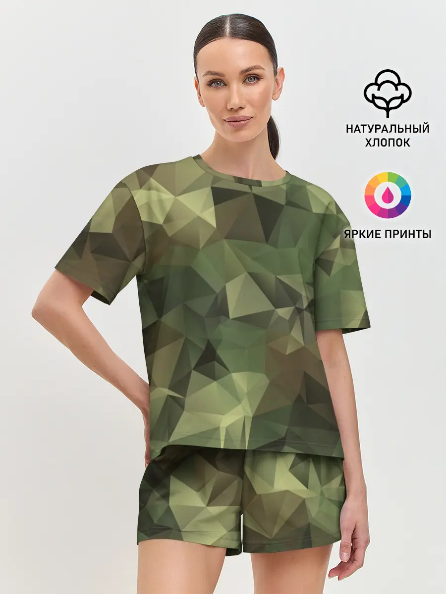 Женская пижама с шортами / Камуфляж