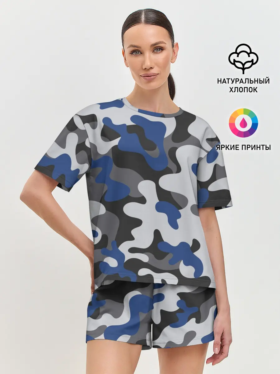 Женская пижама с шортами / Камуфляж