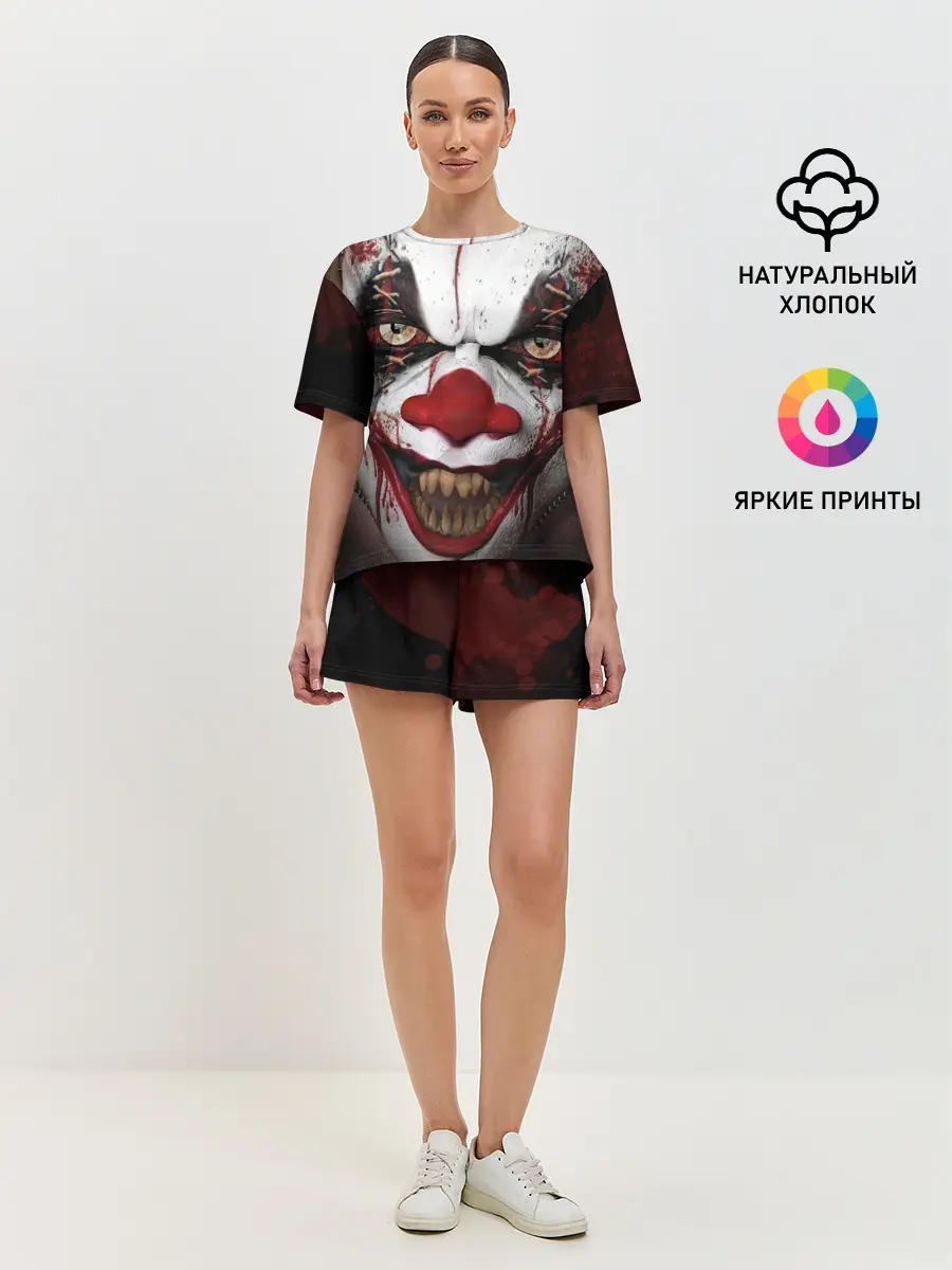 Женская пижама с шортами / Зомби клоун