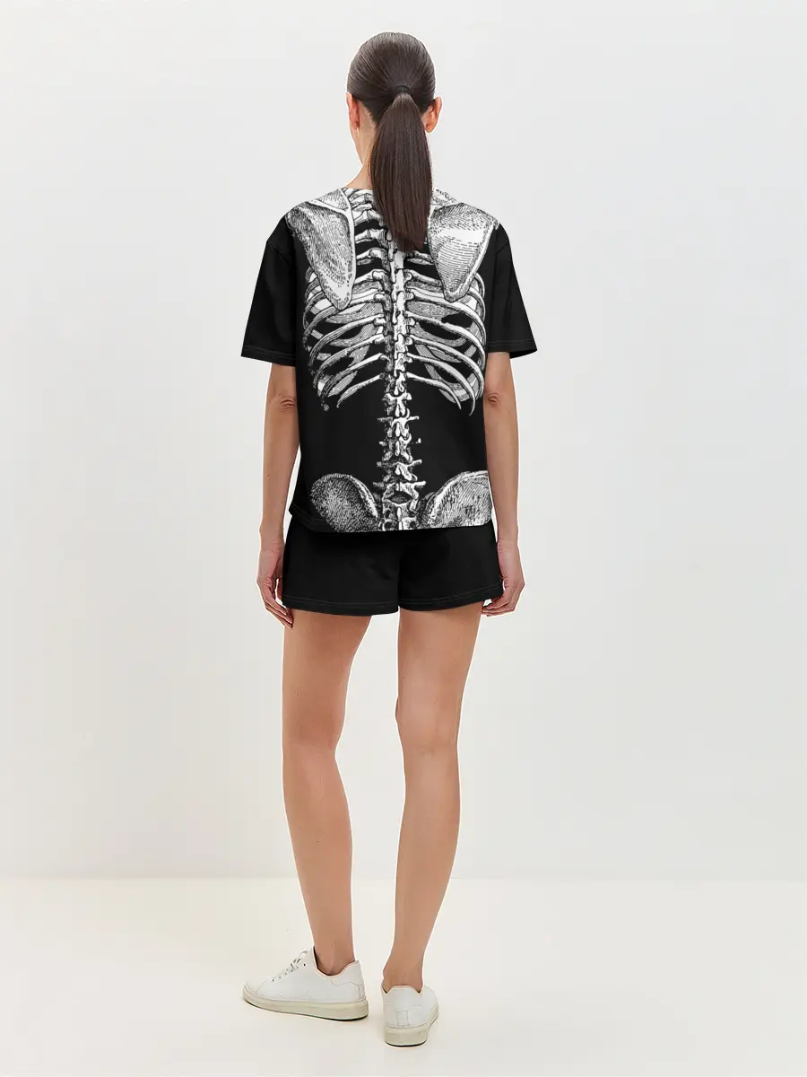 Женская пижама с шортами / Скелет с сердцем
