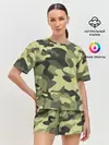 Женская пижама с шортами / Камуфляж Хаки
