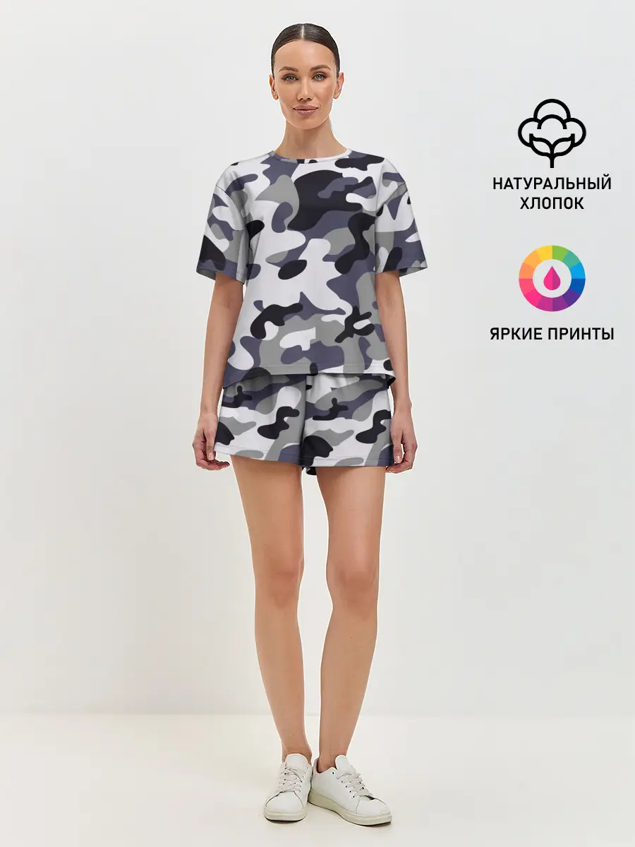 Женская пижама с шортами / Городской камуфляж