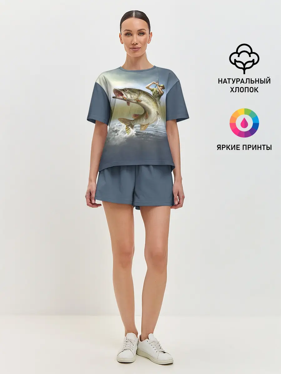 Женская пижама с шортами / Щука