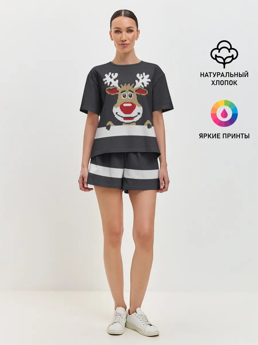 Женская пижама с шортами / Олень