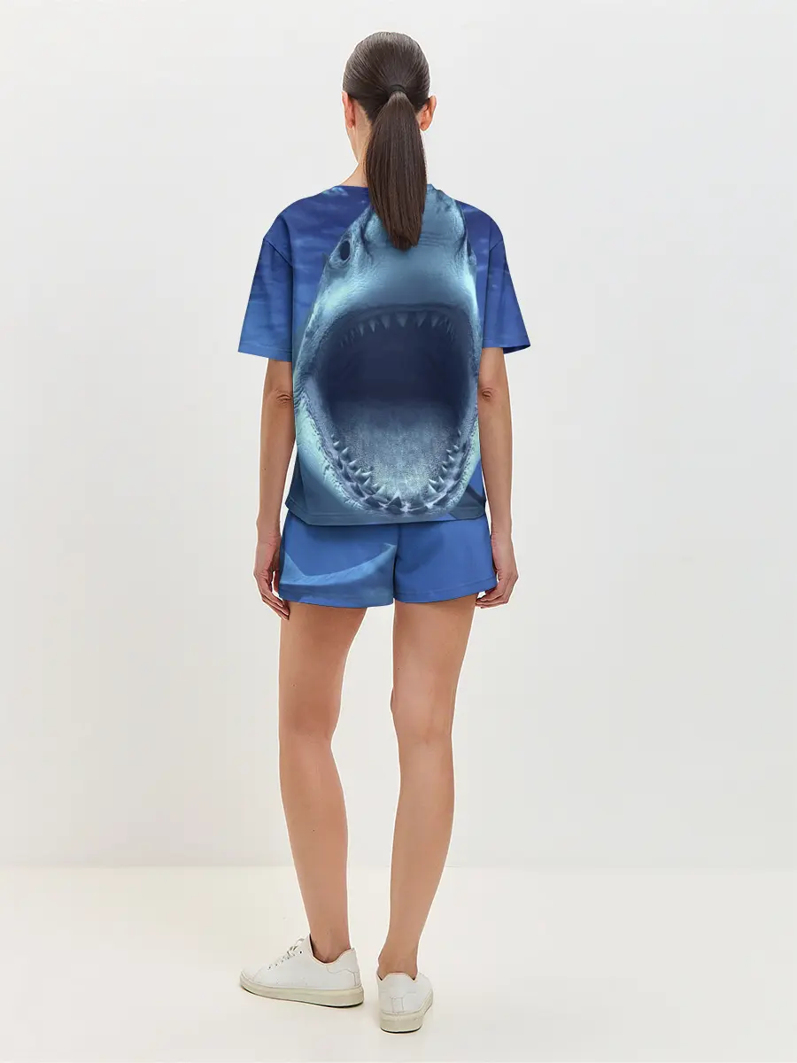 Женская пижама с шортами / Белая акула