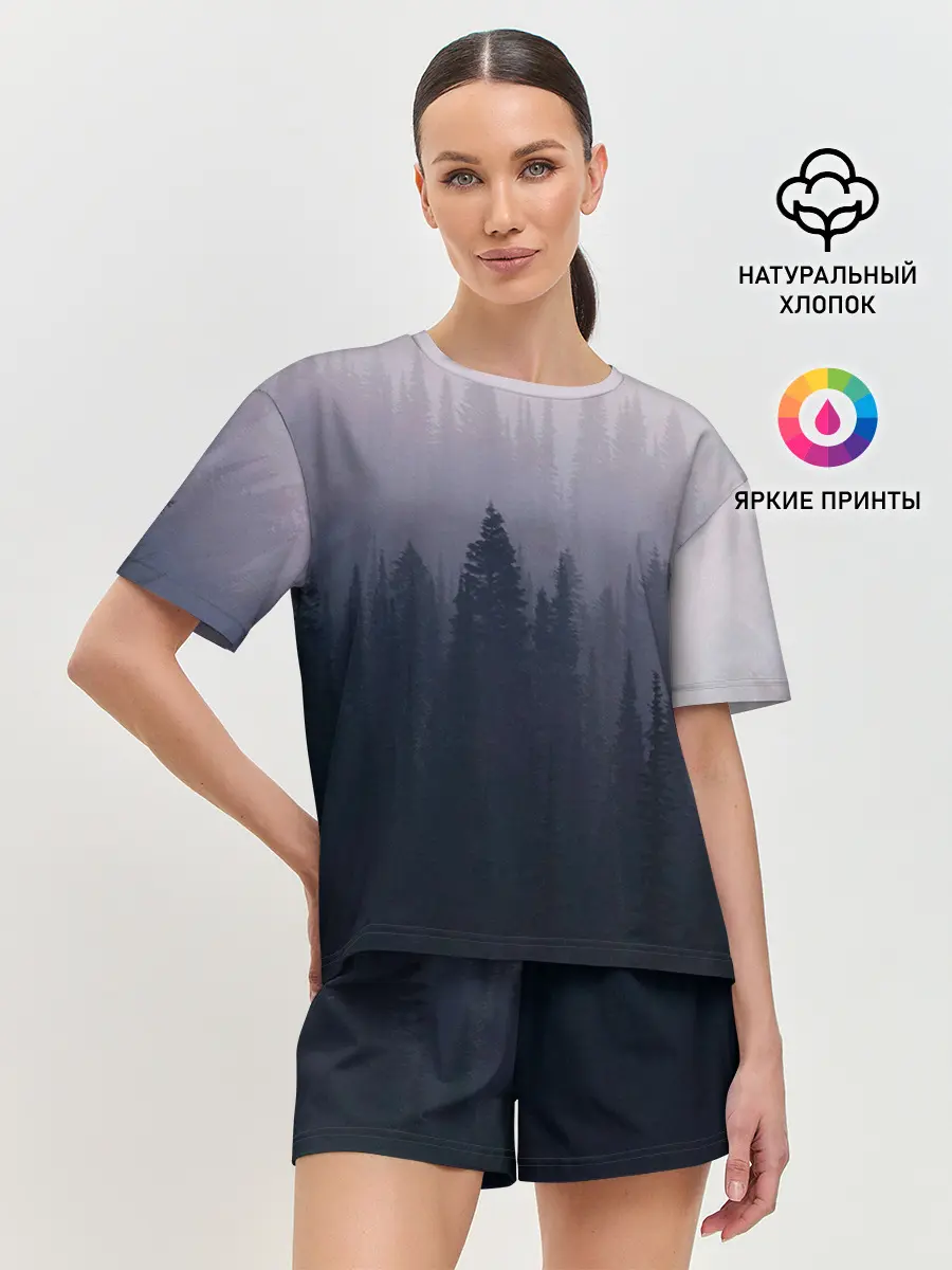 Женская пижама с шортами / Лесок