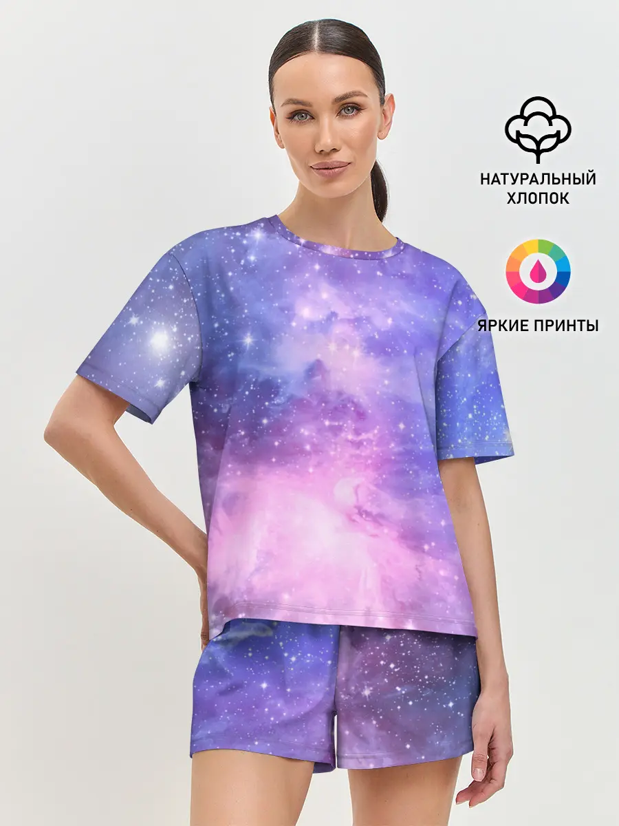 Женская пижама с шортами / Галактика