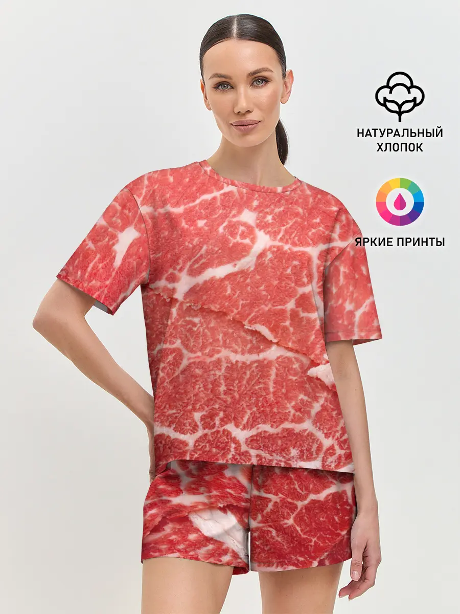 Женская пижама с шортами / Кусок мяса