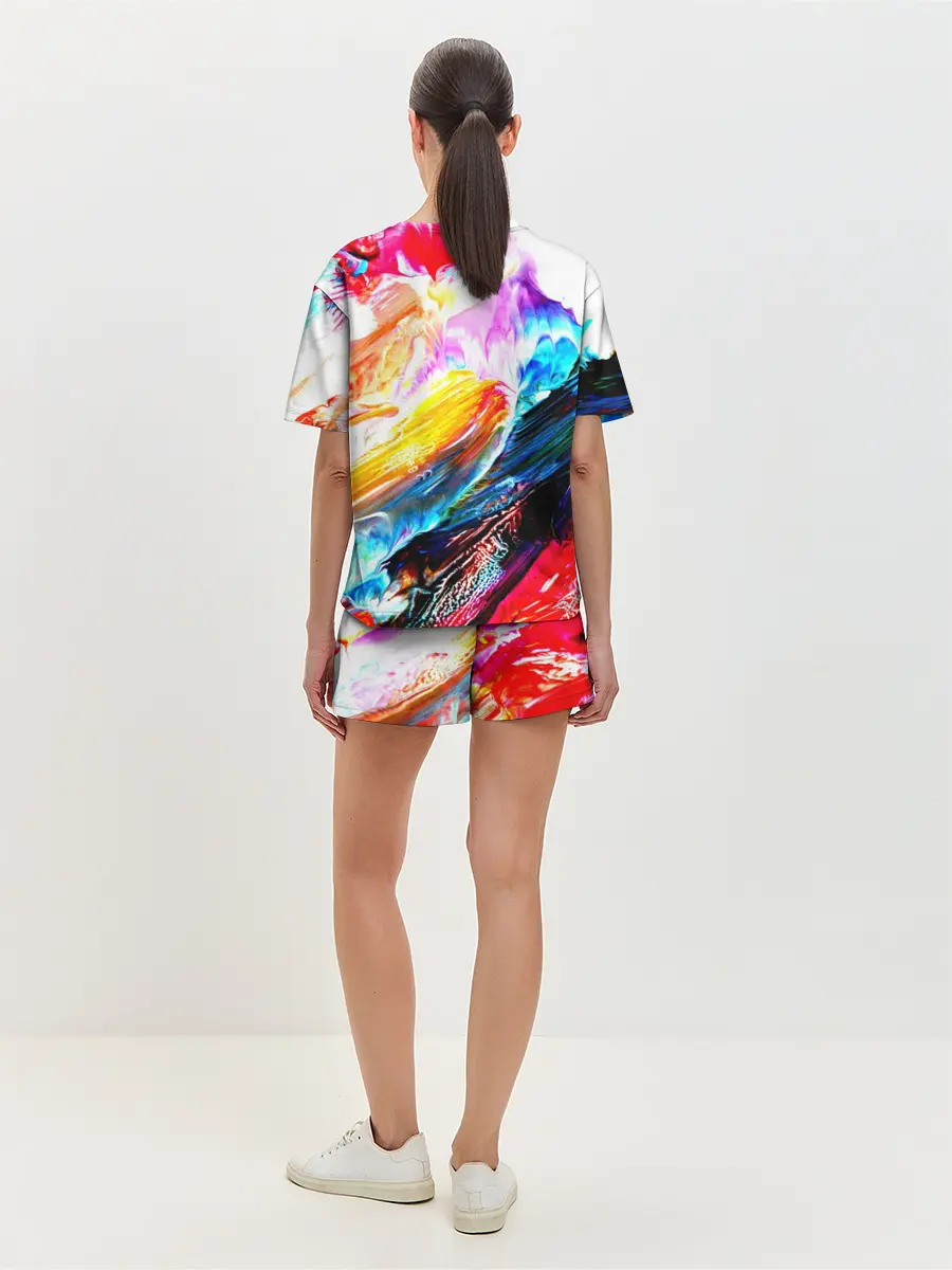 Женская пижама с шортами / Абстракция красок