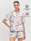 Женская пижама с шортами / Радужные Единорожки