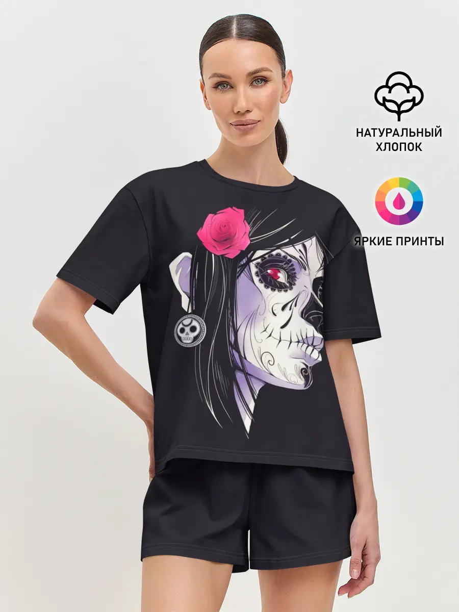 Женская пижама с шортами / День мертвецов