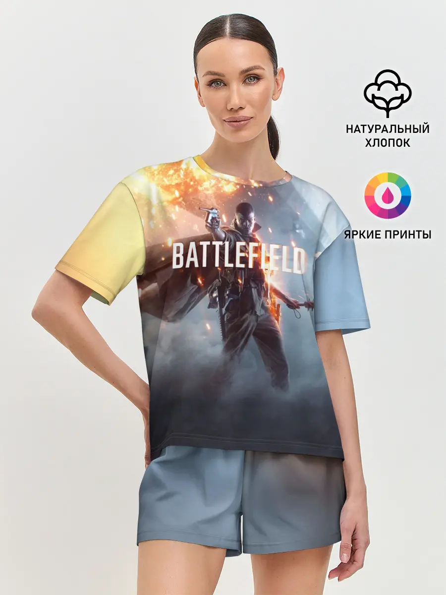 Женская пижама с шортами / Battlefield 1 | Под дирижаблем