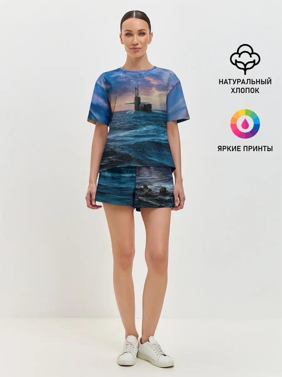 Женская пижама с шортами / Подводная лодка