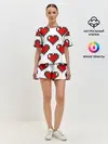 Женская пижама с шортами / Пиксельные сердечки