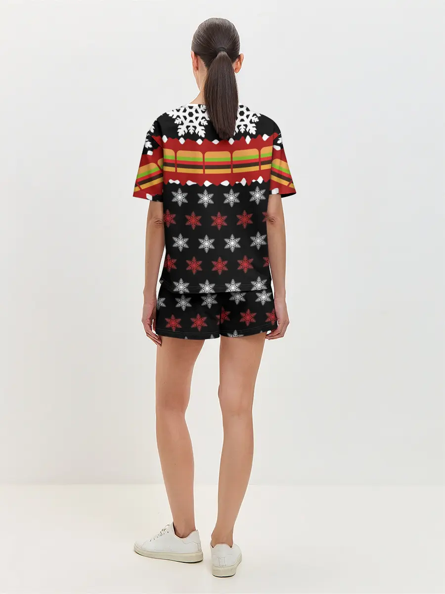 Женская пижама с шортами / Праздничный Face