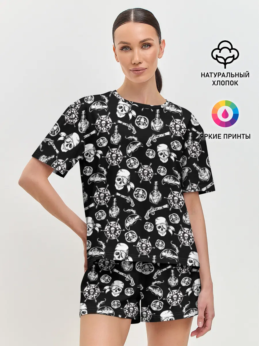 Женская пижама с шортами / Pirates Pattern